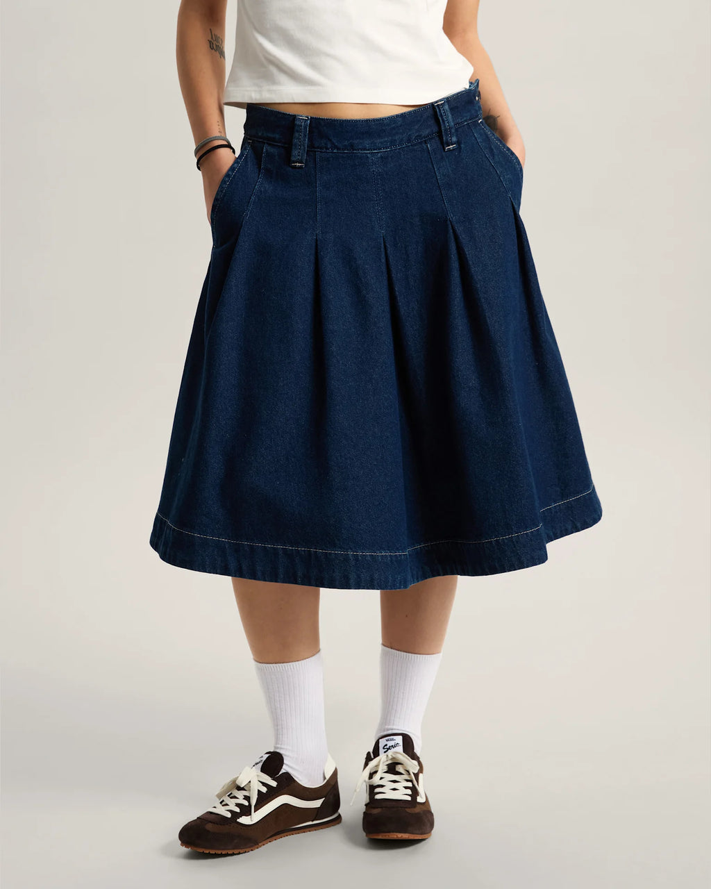 VANS Authentic Chino Denim Skirt Dark Rinse Szoknya VN000XEGDRR1 - 3