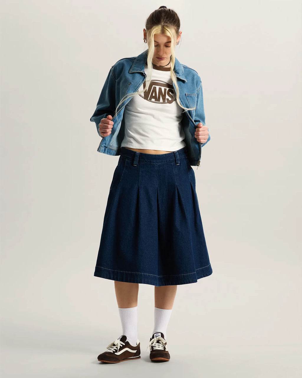 VANS Authentic Chino Denim Skirt Dark Rinse Szoknya VN000XEGDRR1 - 6