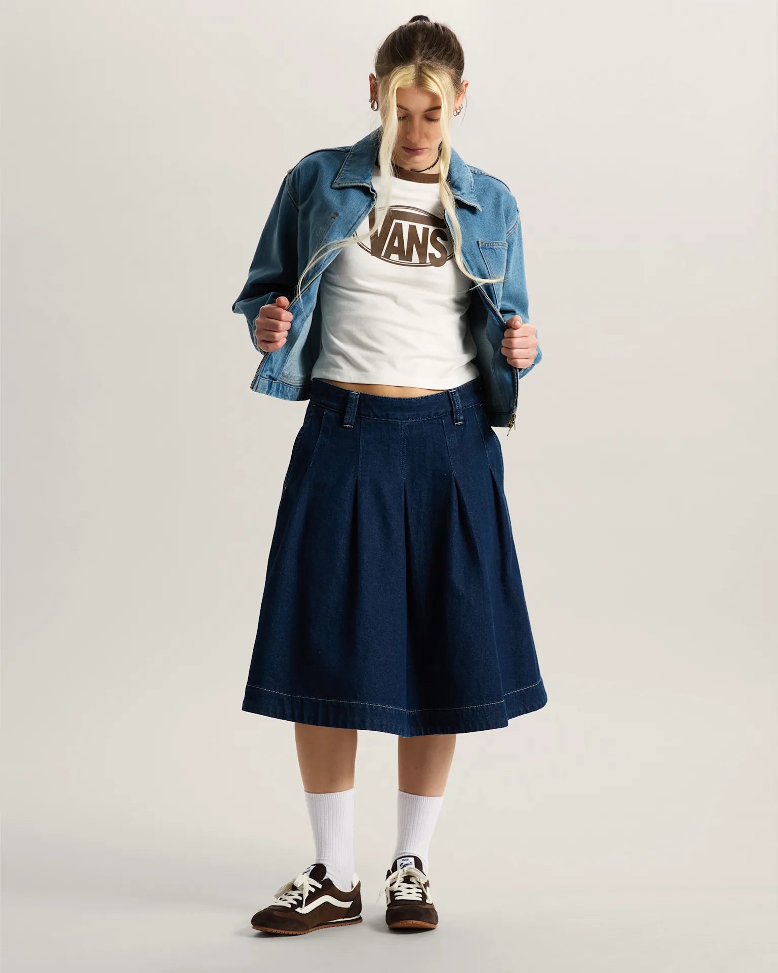 VANS Authentic Chino Denim Skirt Dark Rinse Szoknya VN000XEGDRR1 - 6