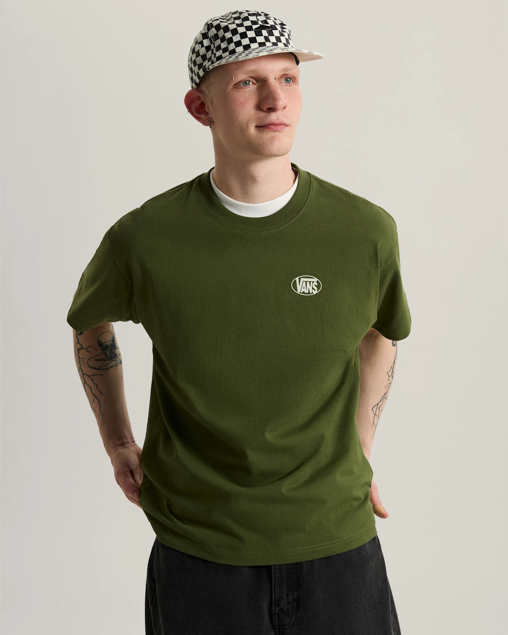 Vans Oval Logo Loose SS Tee Green Balsam Textil VN0010FEGRK1 - 3