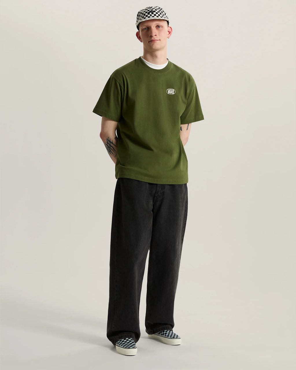 Vans Oval Logo Loose SS Tee Green Balsam Textil VN0010FEGRK1 - 5