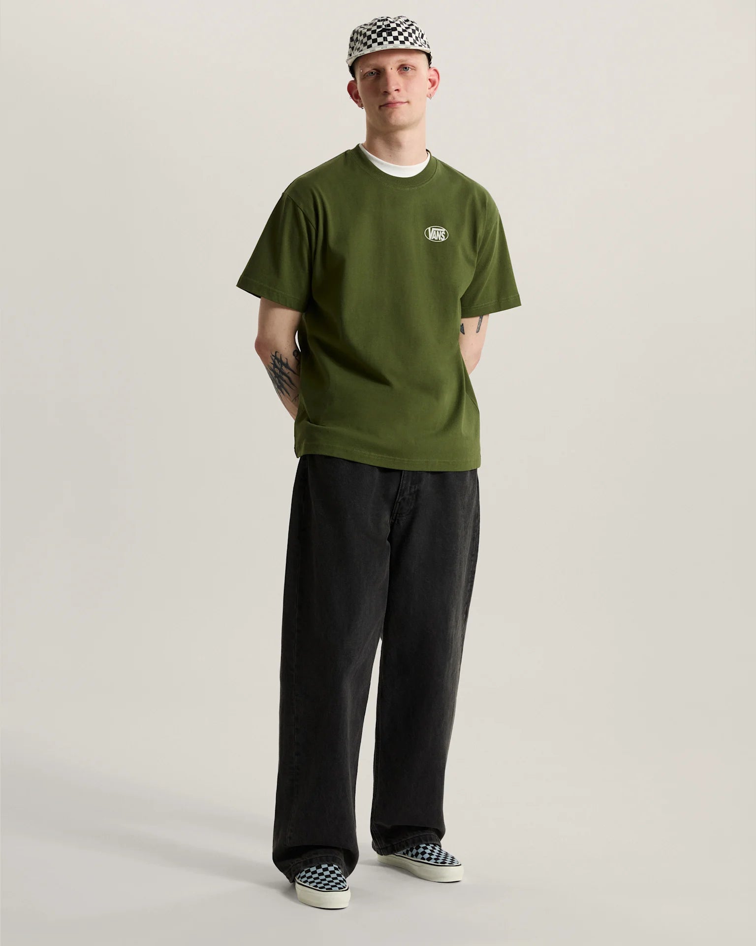 Vans Oval Logo Loose SS Tee Green Balsam Textil VN0010FEGRK1 - 5