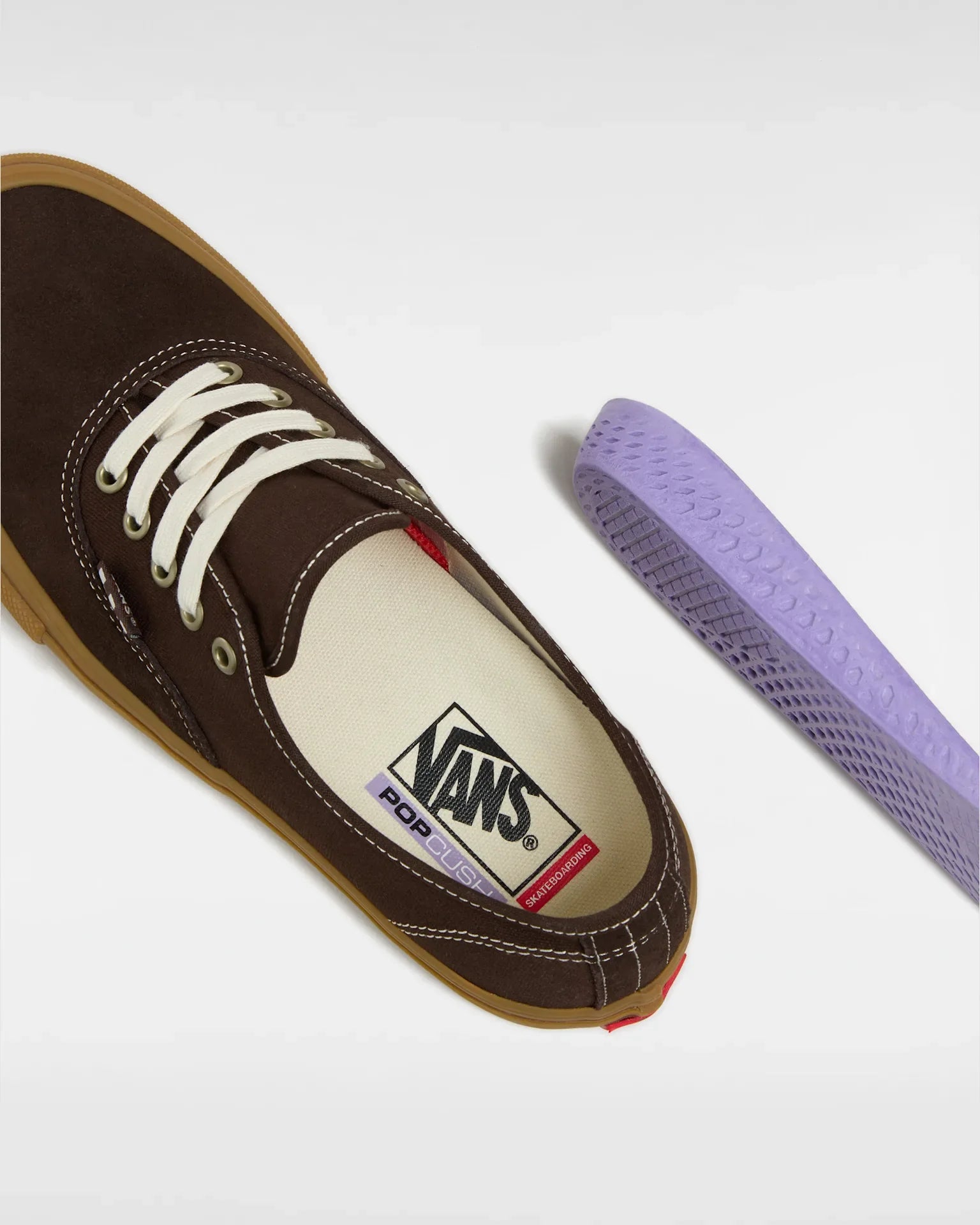 VANS Skate Authentic BROWN/GUM Cipő kép 6