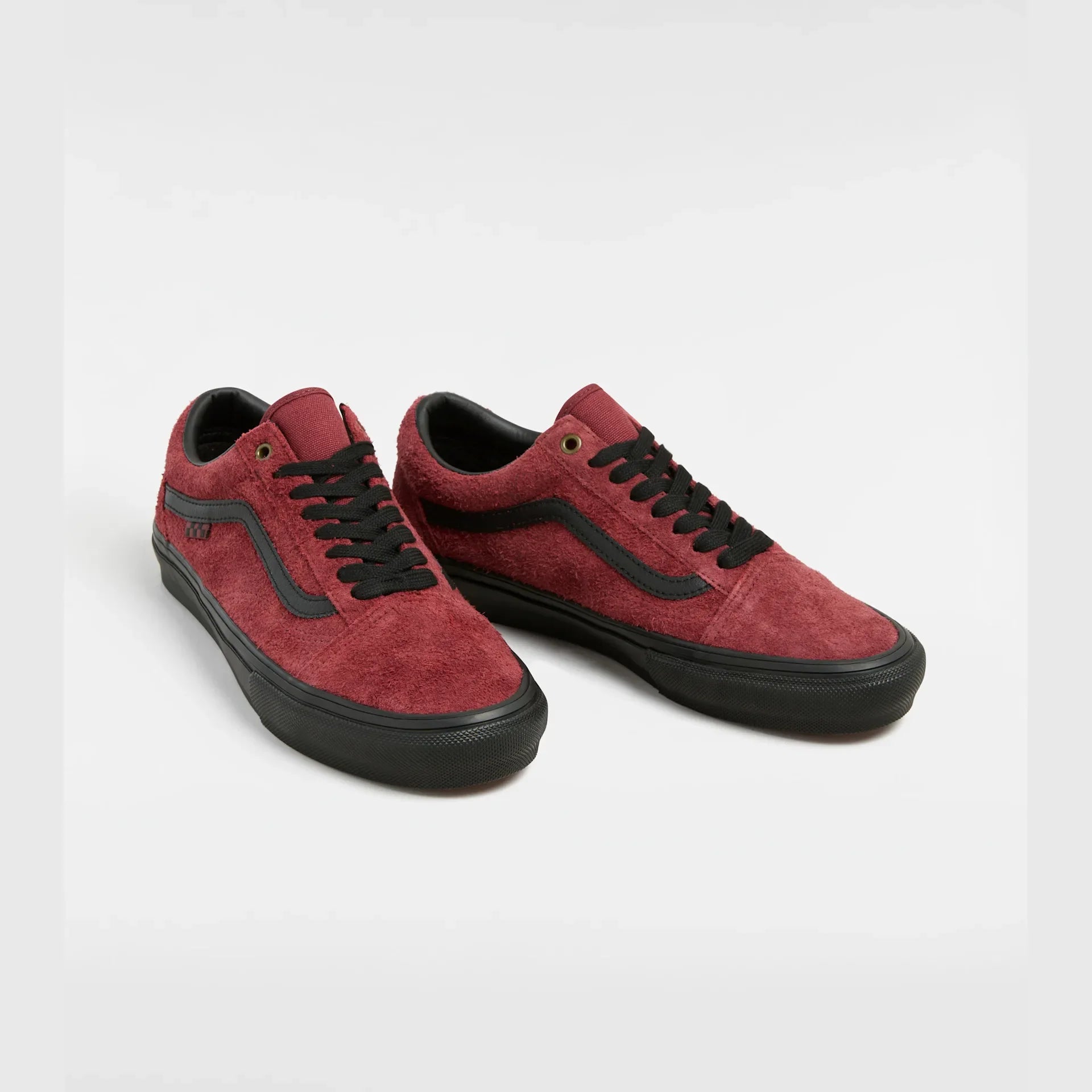 VANS Skate Old Skool HAIRY SUEDE BLACK/BURGUNDY Cipő kép 2
