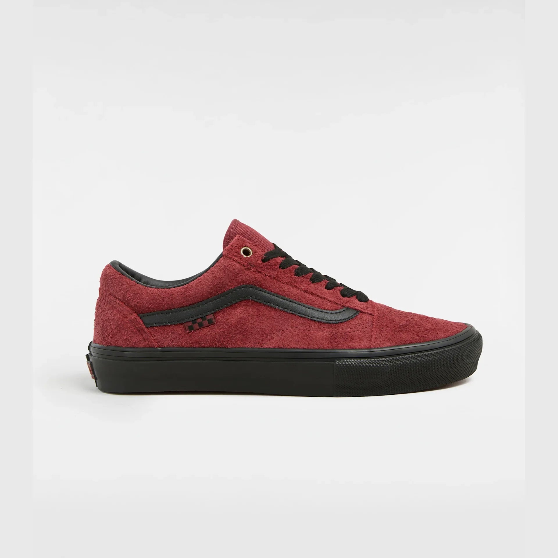 VANS Skate Old Skool HAIRY SUEDE BLACK/BURGUNDY Cipő kép 1
