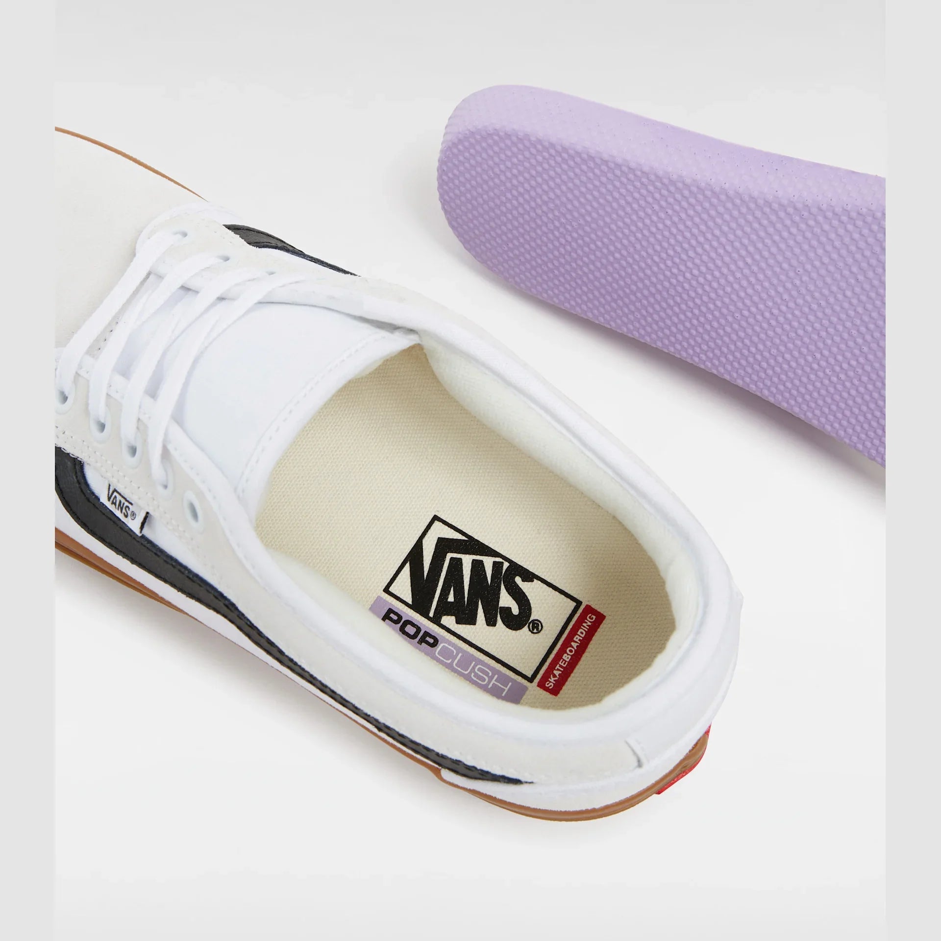 VANS Skate Chukka Low Sidestripe WHITE/BLACK/GUM Cipő kép 6