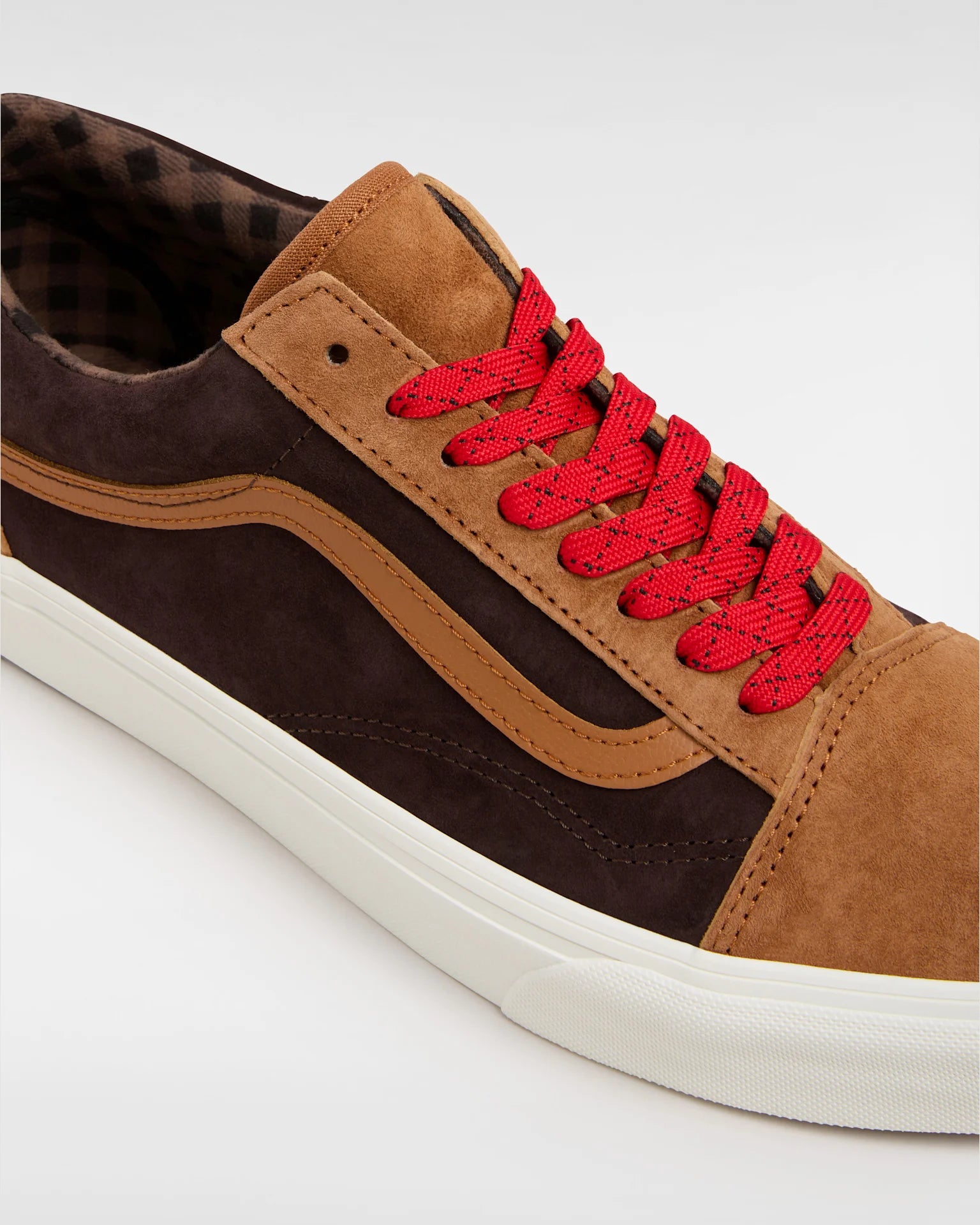 VANS Old Skool PIG SUEDE PLAID GLAZED GINGER Cipő VN0A2Z42N1Z1 - 4