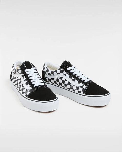VANS UA Old Skool Platform (CHECKERBOARD) BLK/TR WHT Cipő kép 2