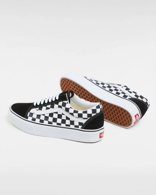 VANS UA Old Skool Platform (CHECKERBOARD) BLK/TR WHT Cipő kép 3