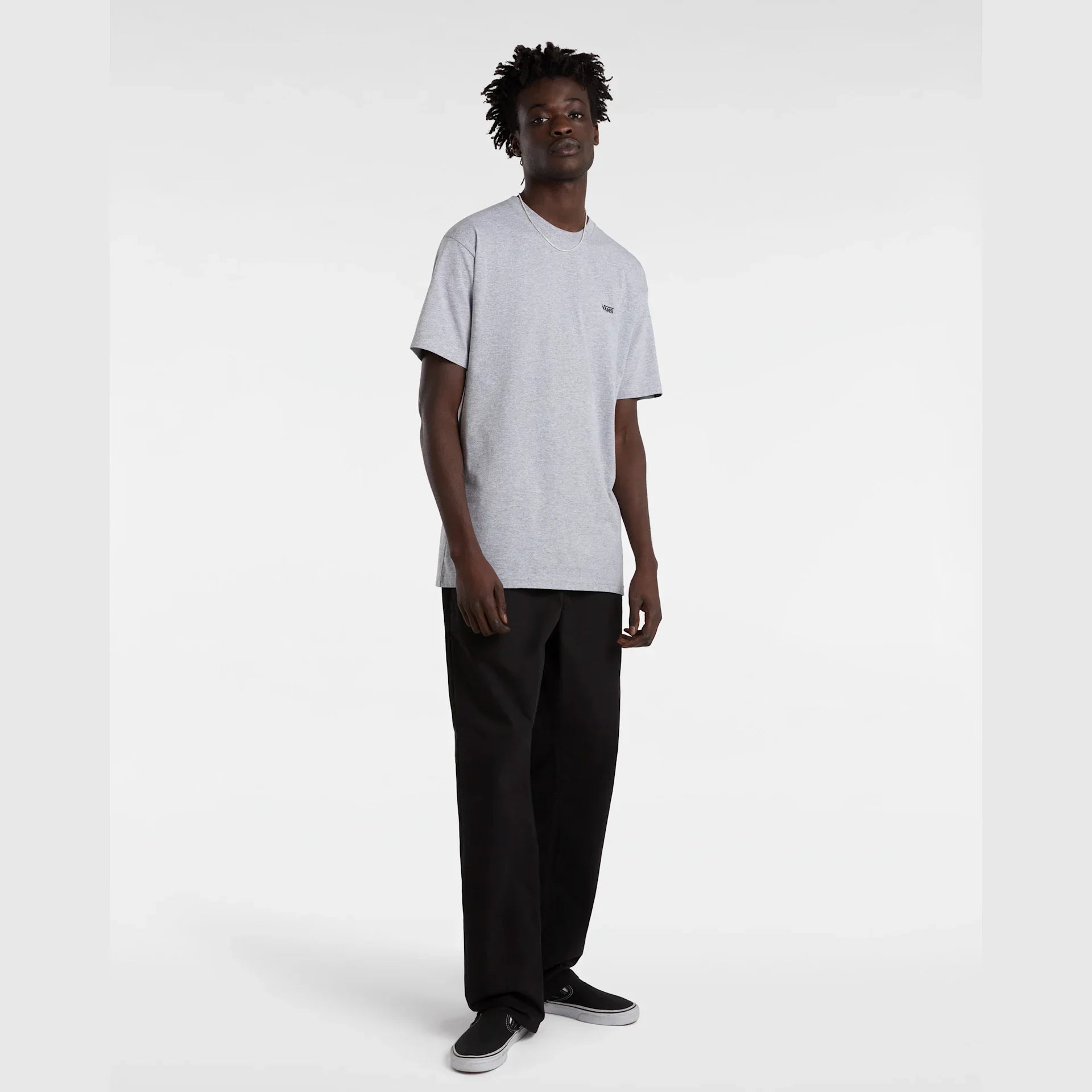 VANS LEFT CHEST LOGO TEE Athletic Heather/Black Póló kép 3