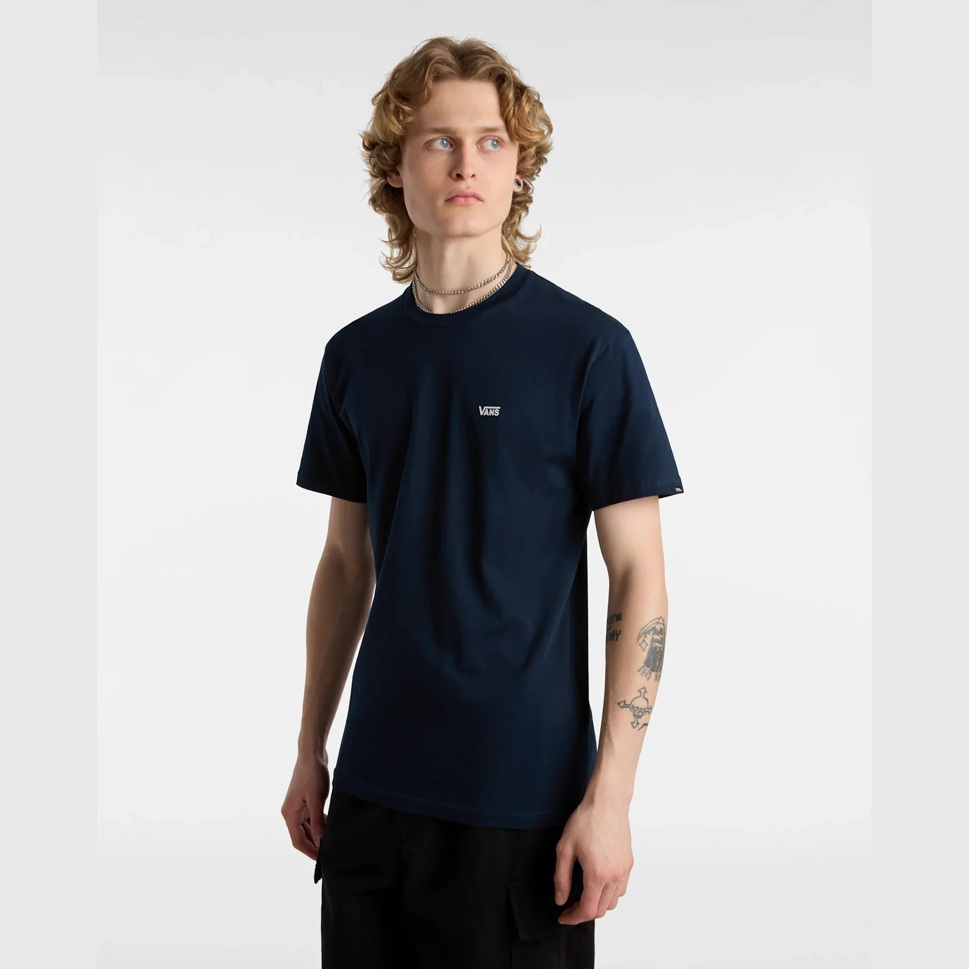 VANS LEFT CHEST LOGO TEE Navy/White Póló kép 5