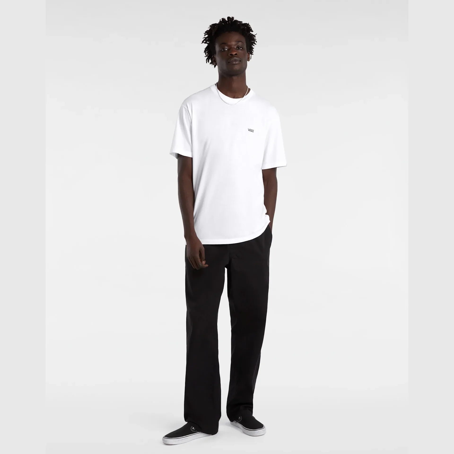 VANS LEFT CHEST LOGO TEE White/Black Póló kép 5