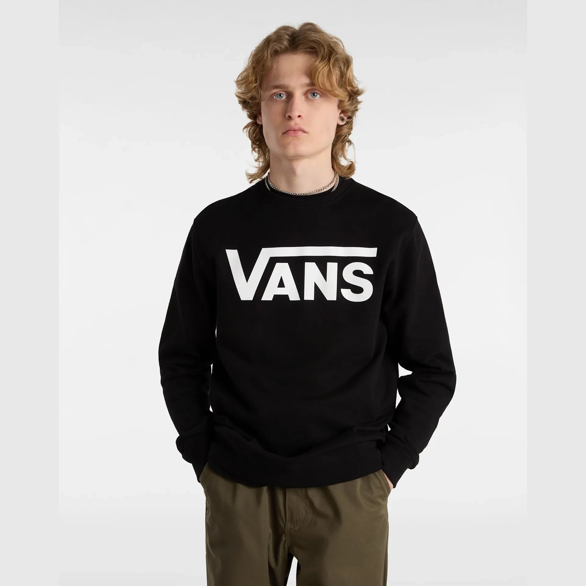 VANS MN VANS CLASSIC CREW II Black/White kép 3