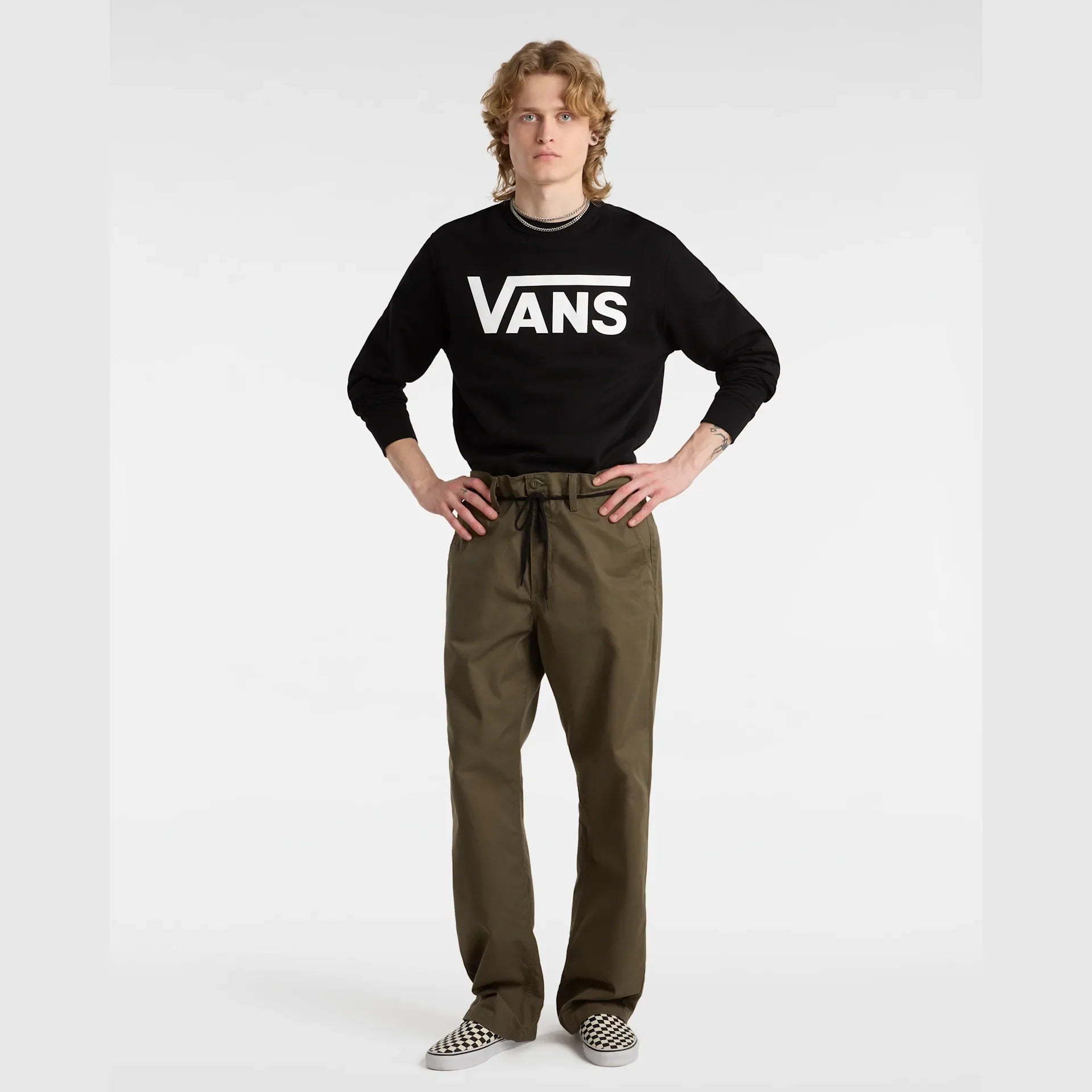 VANS MN VANS CLASSIC CREW II Black/White kép 6