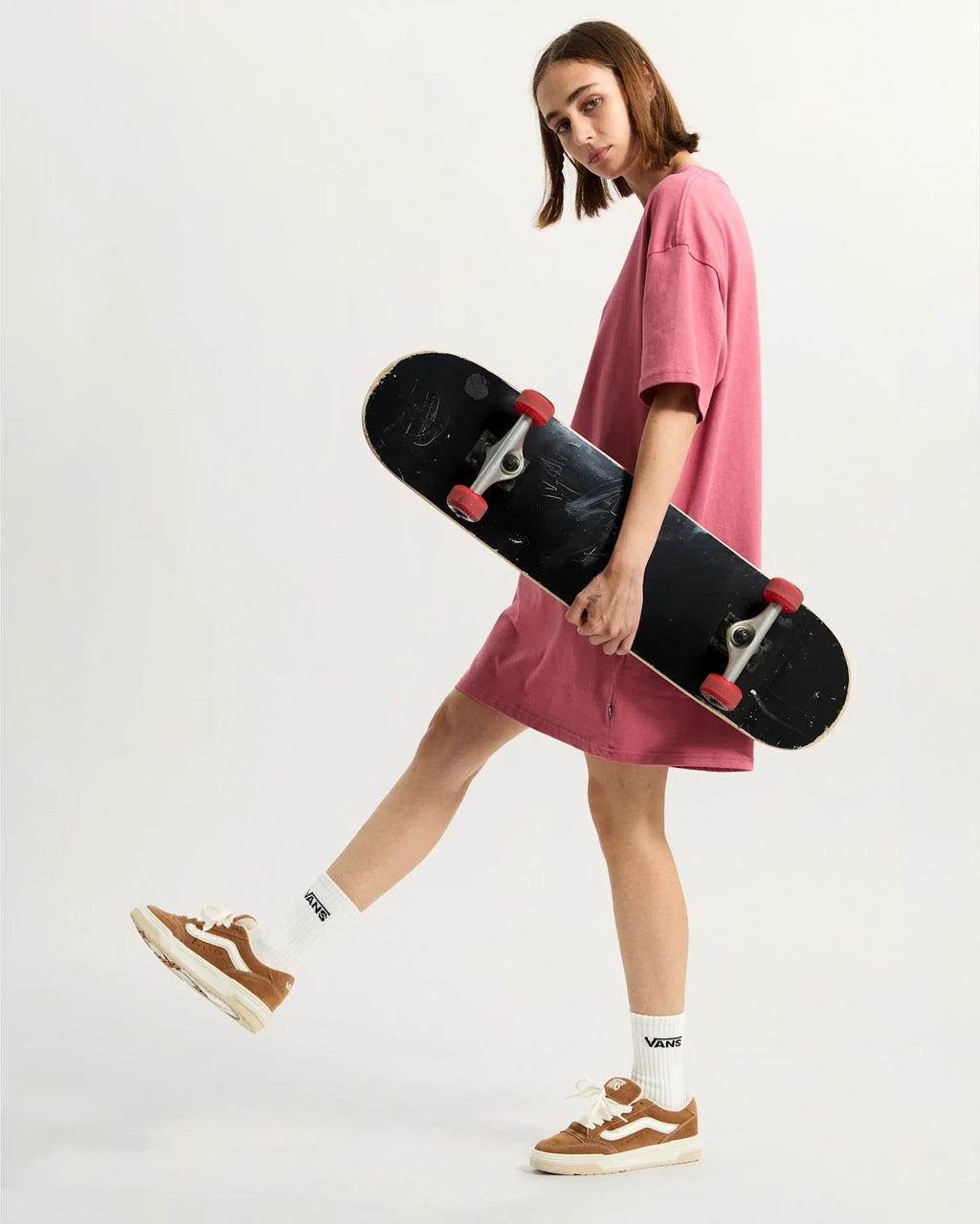 VANS CENTER VEE TEE DRESS MAUVEWOOD Ruha kép 5