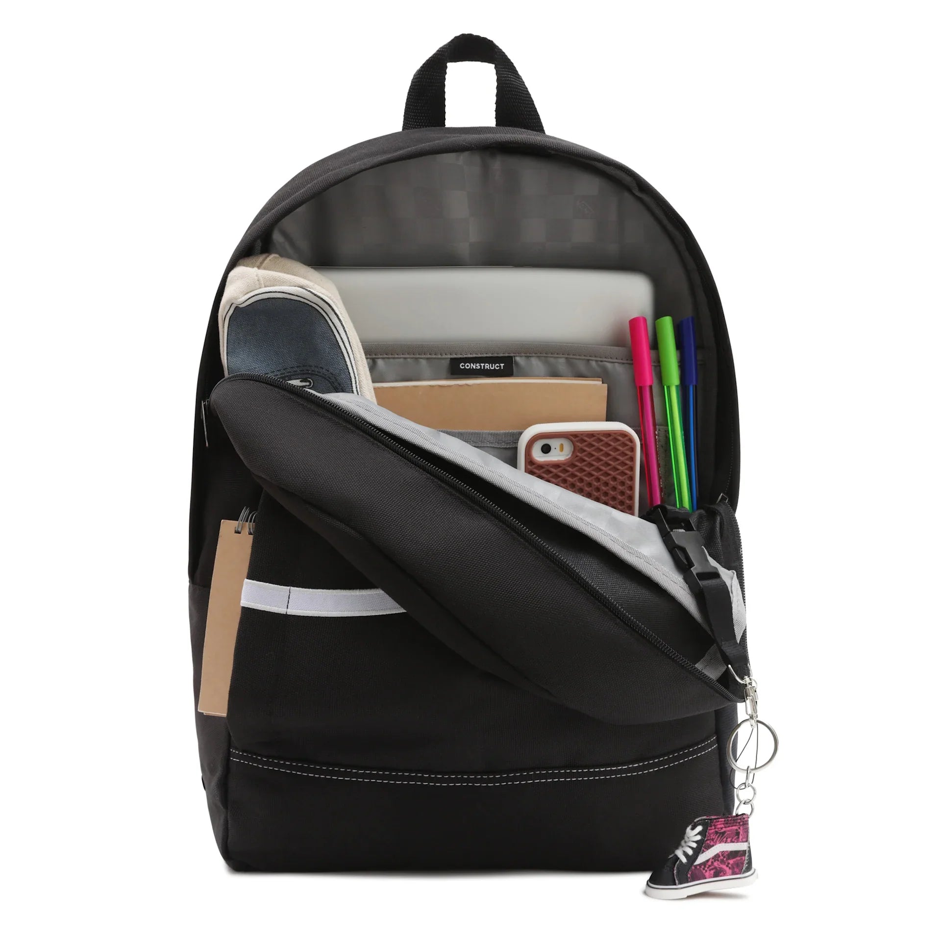 VANS MN CONSTRUCT SKOOL BACKPACK Black/White kép 2