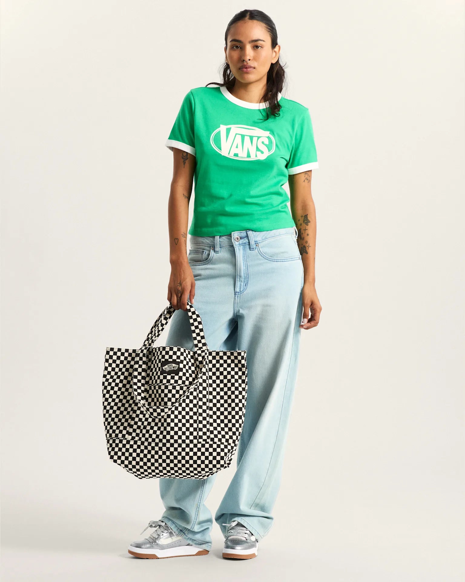 VANS WM TELL ALL ZIP TOTE CHECKERBOARD Bevásárlótáska VN0A5I1K7051 - 4