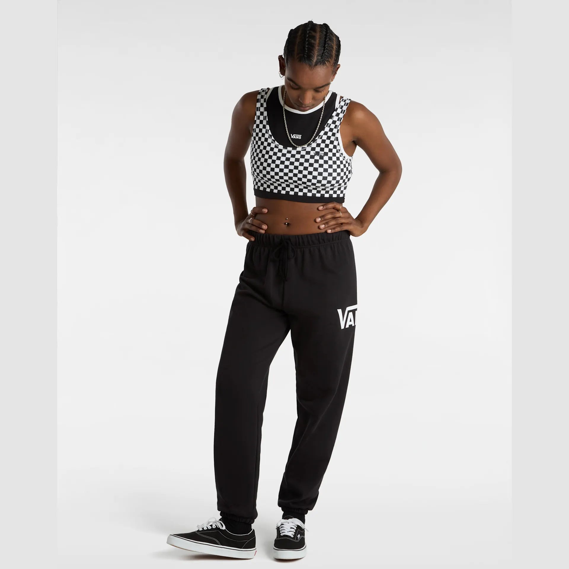 VANS WM FLYING V PRINT BRA FLYING V Black/White Checkerboard kép 5