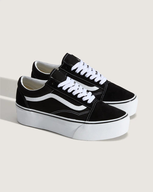VANS Old Skool Stackform SUEDE/CANVAS BLACK/TRUE WHITE Cipő VN0A7Q5M6BT1 - 2