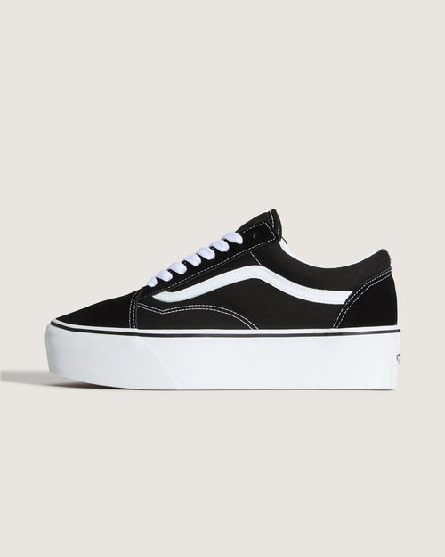 VANS Old Skool Stackform SUEDE/CANVAS BLACK/TRUE WHITE Cipő VN0A7Q5M6BT1 - 1