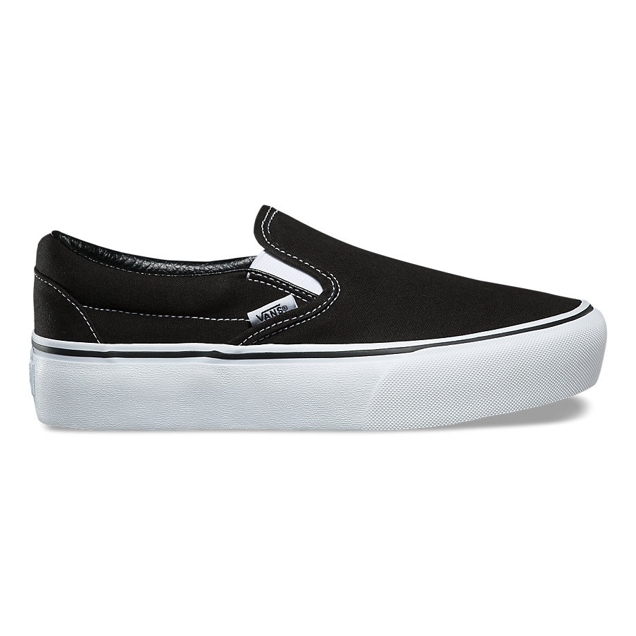 vans platform slip on black