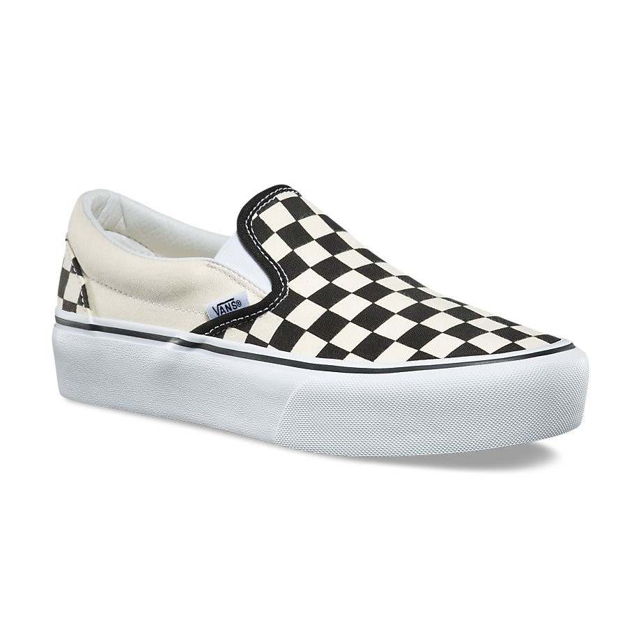 vans platform slip on black