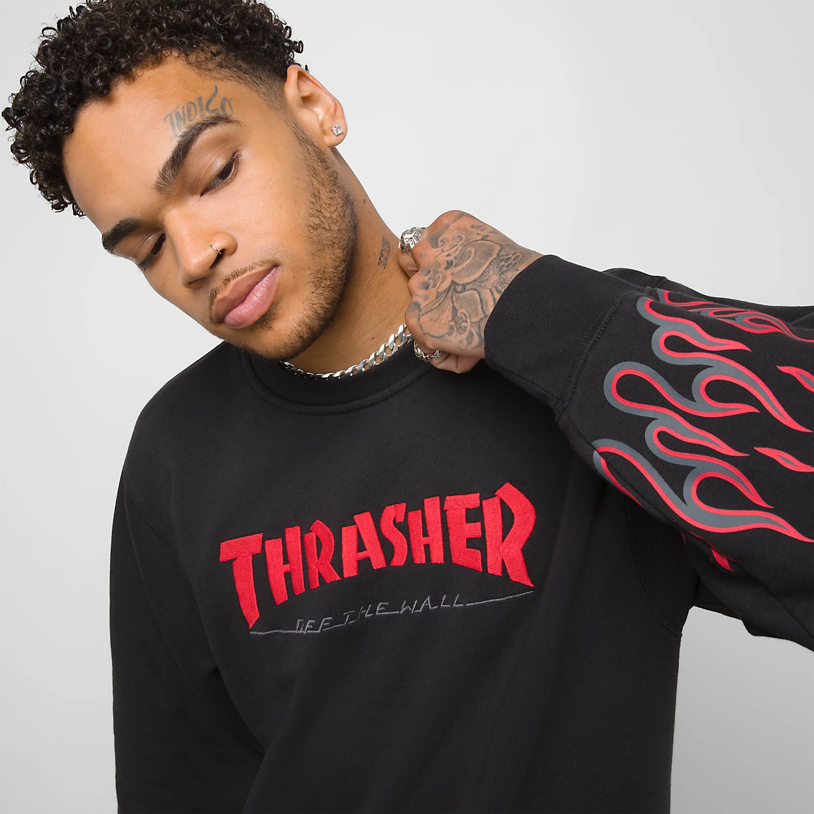 Thrasher flame vans sales