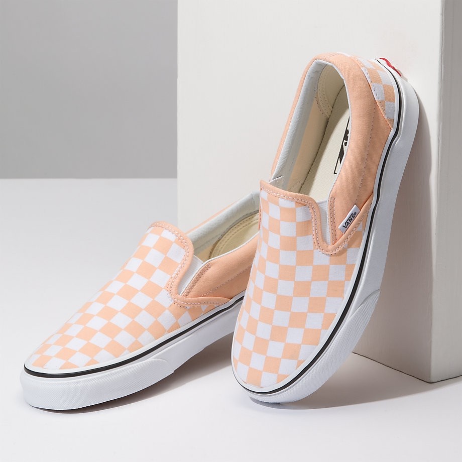 Bleached apricot vans checkerboard shop