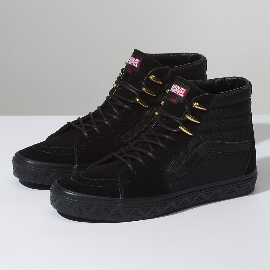 Vans sk8 hi black panther hotsell