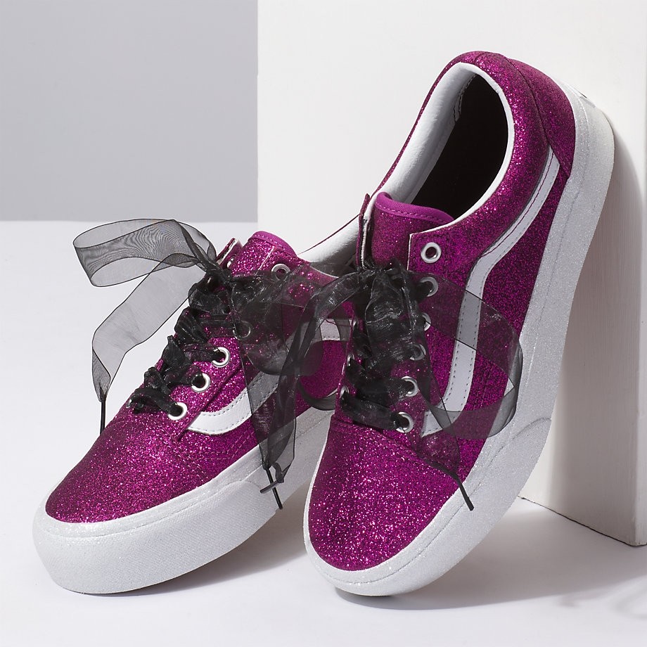 Vans old skool glitter platform 2025
