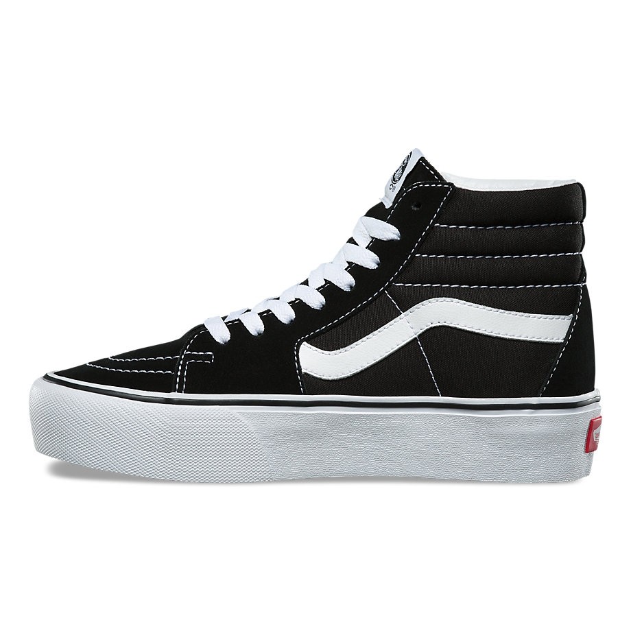 vans sk8 hi platform black leather