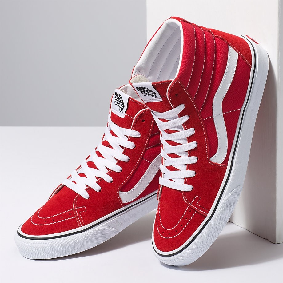 Tan and new arrivals red vans