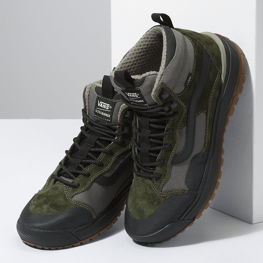 vans ultrarange exo hi mte trainers in tan