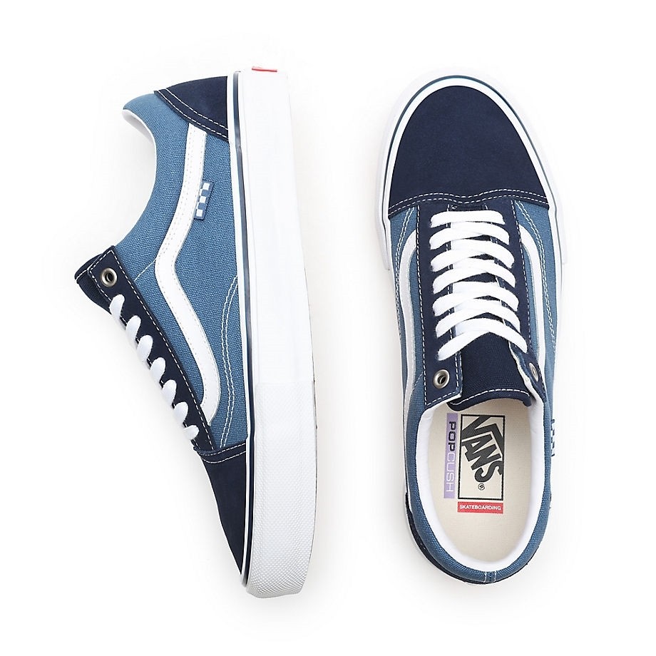 navy white old skool vans