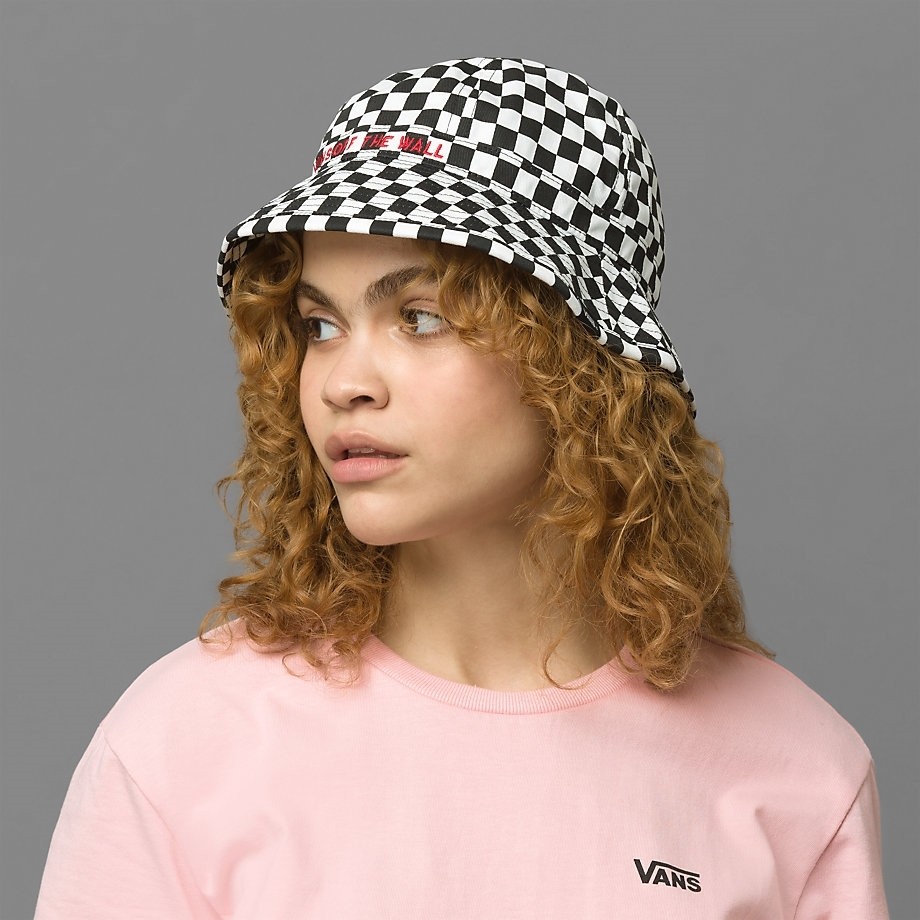 checkerboard vans hat