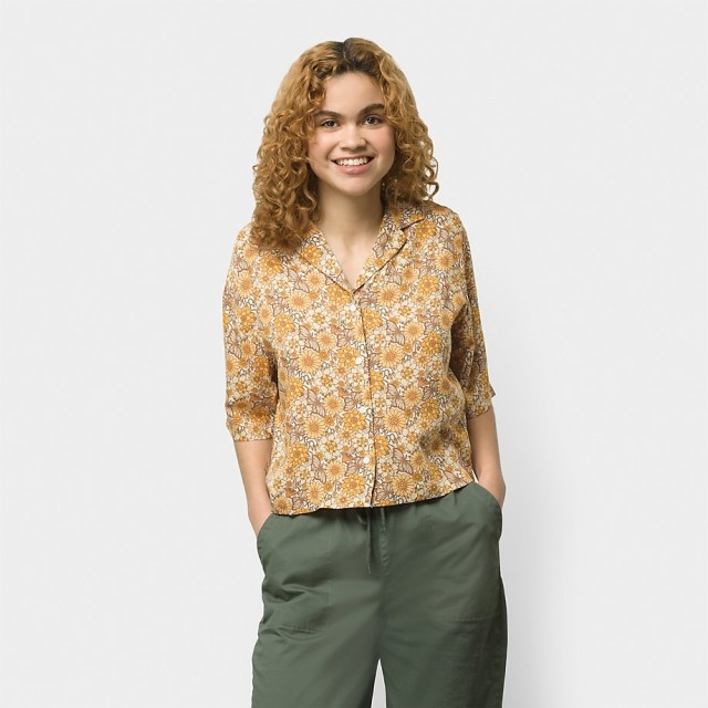 TRIPPY FLORAL WOVEN TOP