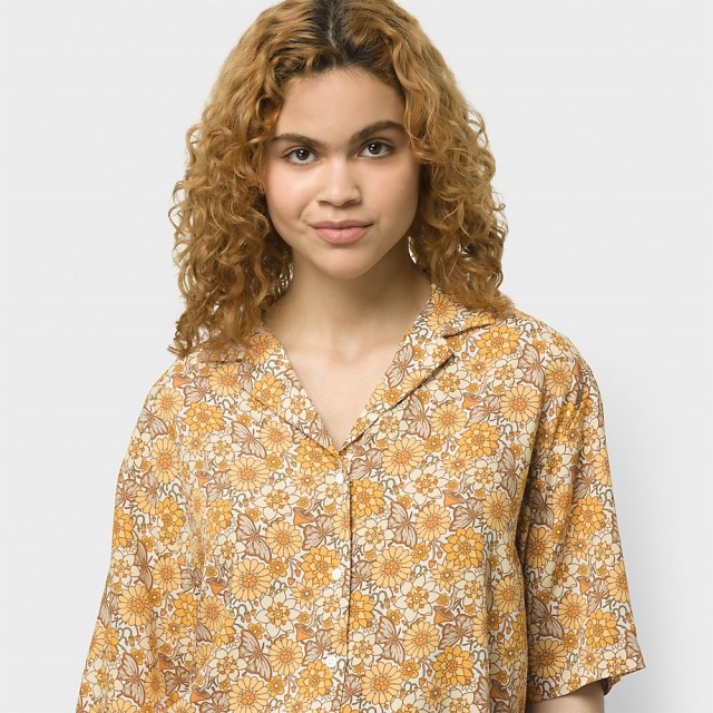 TRIPPY FLORAL WOVEN TOP