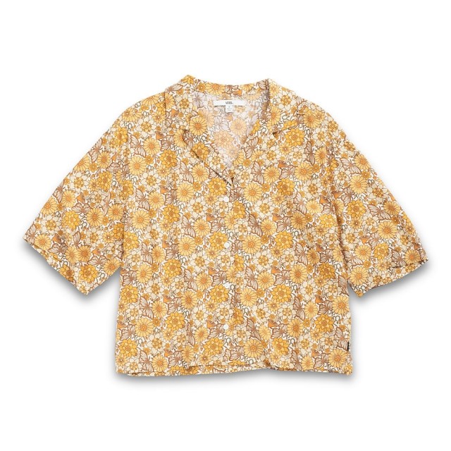 TRIPPY FLORAL WOVEN TOP