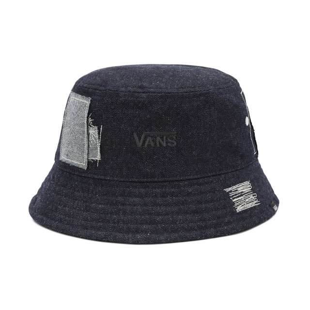 MENDED CHECK DENIM BUCKET HAT
