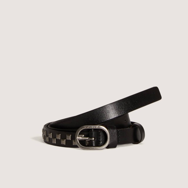 Check Leather Belt