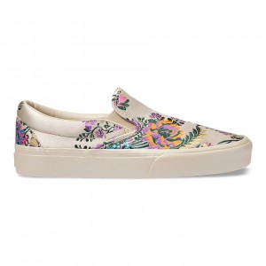 Vans festival satin slip on cheap gold