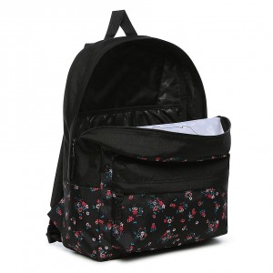 Vans black floral backpack on sale