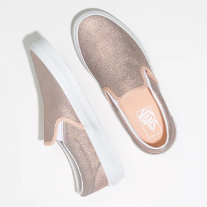 Rose gold vans slip on hotsell