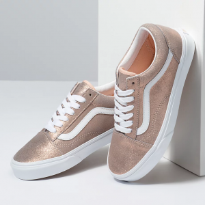 Vans with rose gold top